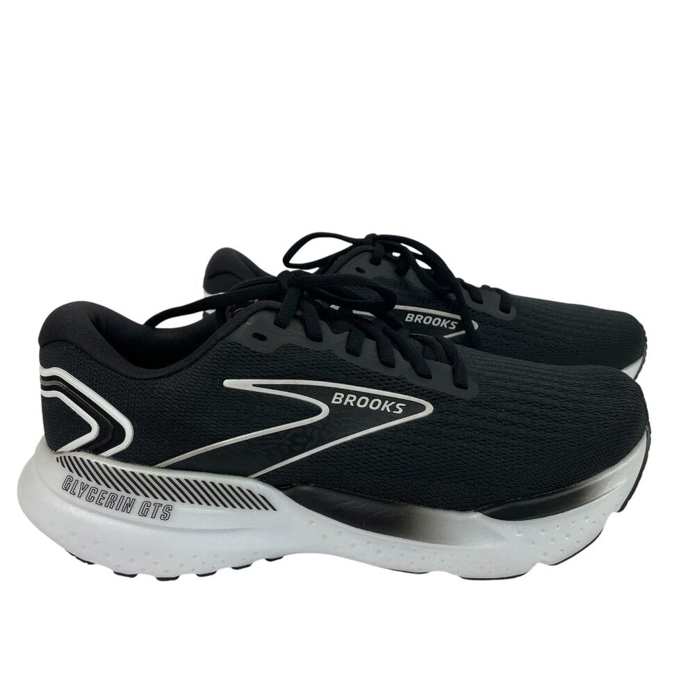 BROOKS Glycerin GTS 21 Women's Athletic Running Shoes Black/White 9.5D Wide NEW
